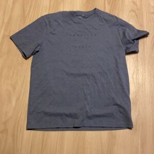 American Eagle Outfitters Dusty Blue Logo Crew Tee